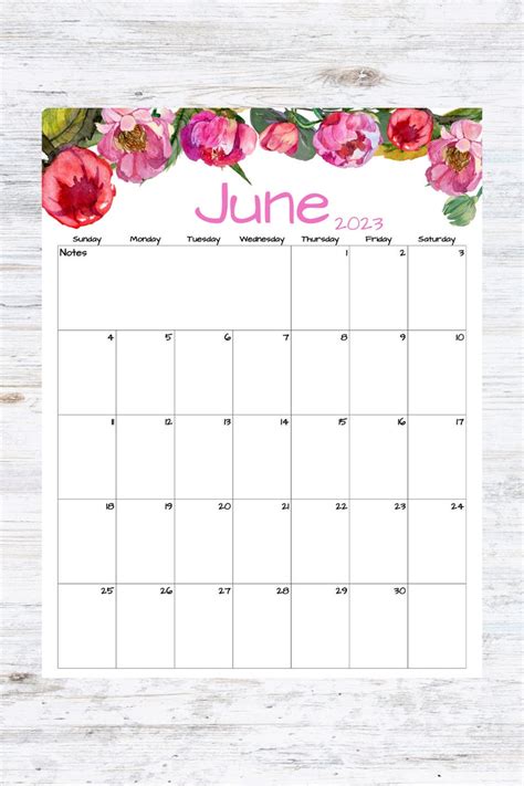 Fillableeditable June Calendar June 2023 Printable Calendar Etsy