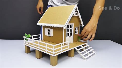 Cardboard House Diy Miniature House See And Do Youtube