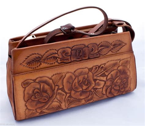 Hand Tooled Leather Handbags Made In Mexico Keweenaw Bay Indian