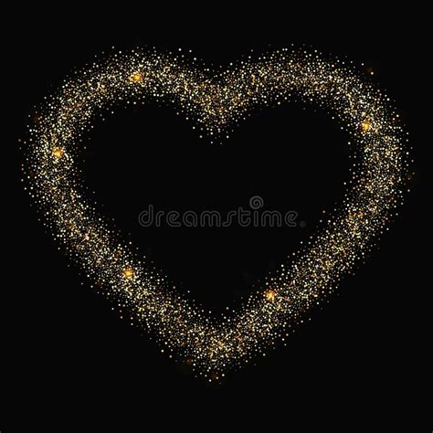 Golden Glitter Heart Frame Stock Vector Illustration Of Ornate 260144077