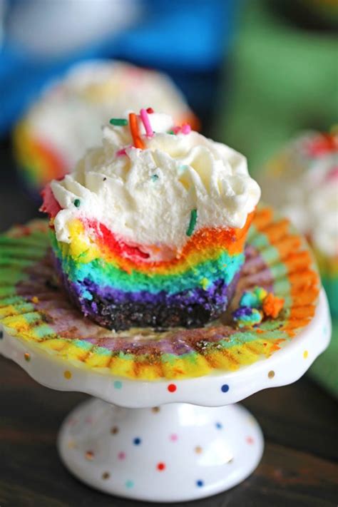 Mini Rainbow Cheesecakes With Whipped Cream Video Sweet And Savory
