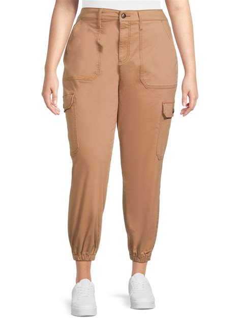Terra And Sky Womens Plus Size Cargo Jogger Pants 27” Inseam