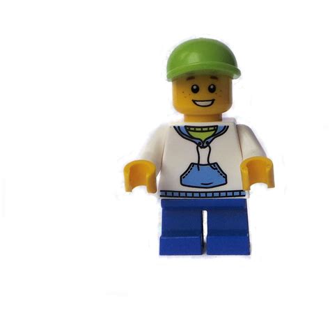 Lego Boy Short Blue Legs Lime Cap Minifigure Brick Owl Lego