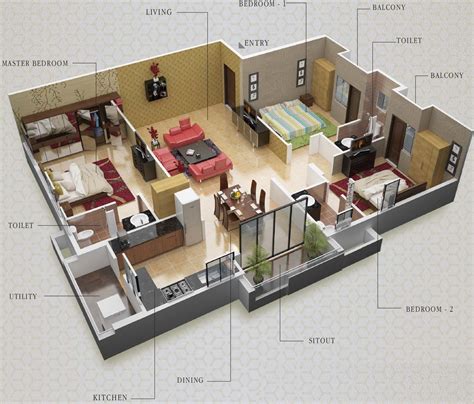 3 bedroom house plans home designs celebration homes. Ground Floor 3bhk House Plan 3d - House Plan