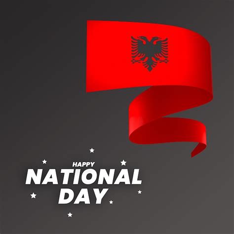 Premium Psd Albania Flag Element Design National Independence Day