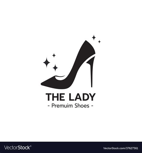 Elegant Lady Shoe Logo Design Royalty Free Vector Image