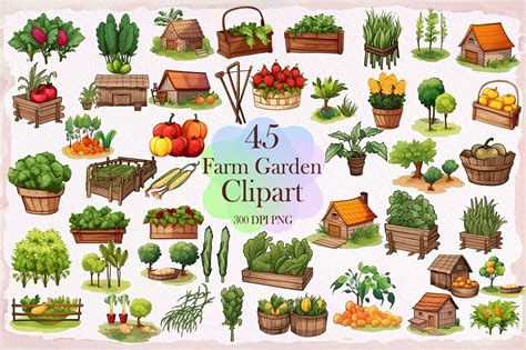 Farm Garden Clipart Graphic by SR Design · Creative Fabrica