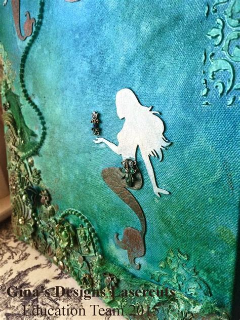 Ginas Designs Mixed Media Mermaid Canvas
