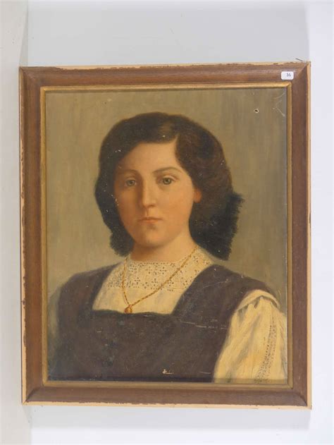 Ecole Xix Si Cle Portrait De Jeune Fille Huile Sur Toile X Cm