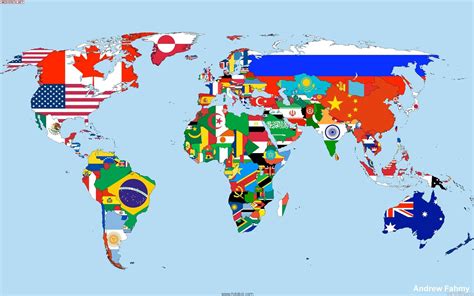 Flags On The World Map Wallpapers And Images Wallpapers