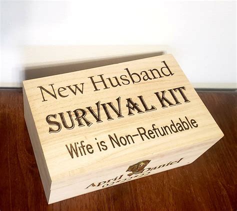 New Husbandgroom Survival Kit Wooden Box With Optional Etsy Uk