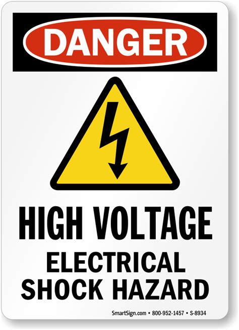 High Voltage Electrical Shock Hazard With Symbol Sign Sku S 8934