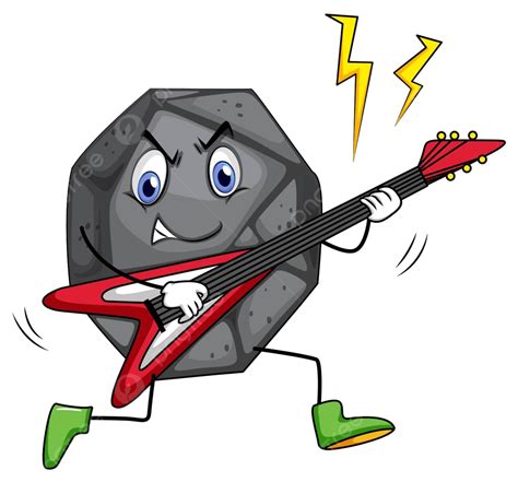 Rock Star Playing Guitar Heavy Metal Entertainer Isolated Vector Heavy