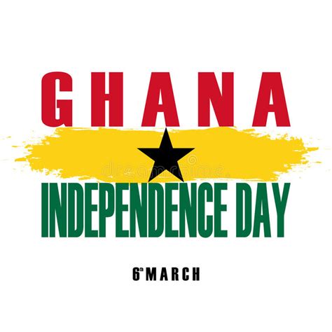 Independence Day Of Ghana Greeting Card With Brush Stroke Element