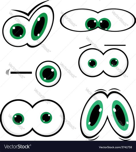 Green Toon Eyes Royalty Free Vector Image Vectorstock