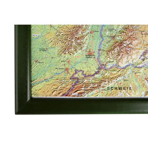 Georelief Large 3d Relief Map Of Germany With Wooden Frame In German