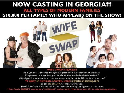 Wife Swap Casting Families Of All Kinds In Georgia Auditions Free