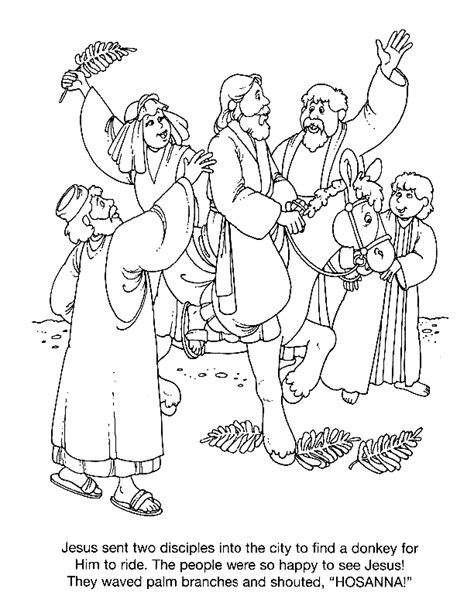 Jesus Enters Jerusalem Coloring Pages Palm Sunday Coloring Pages