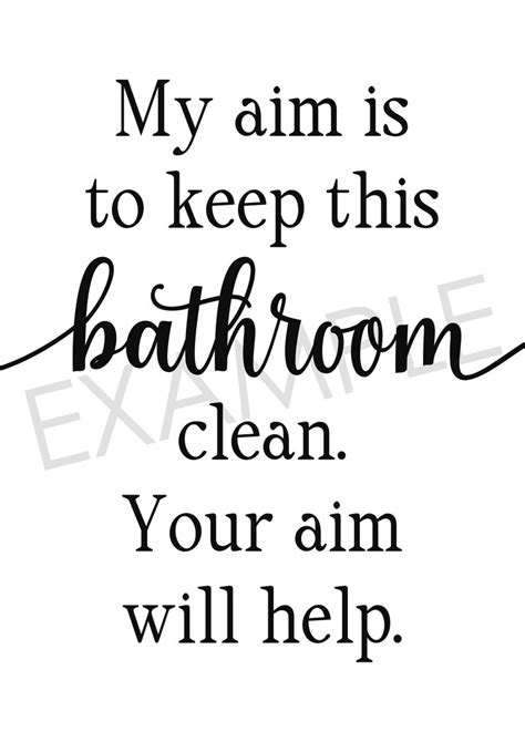 My Aim Is To Keep This Bathroom Clean Funny Printable Etsy