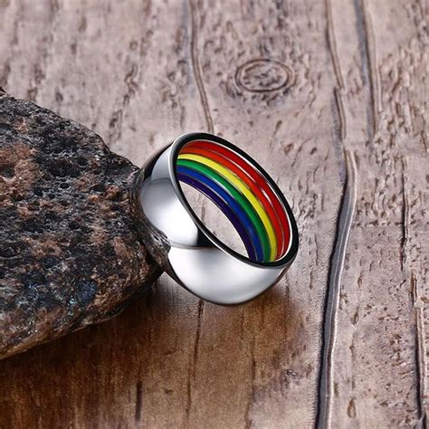 Stainless Steel Hidden Pride Ring Oh My Underwear Gay Wedding Rings Custom Wedding Rings