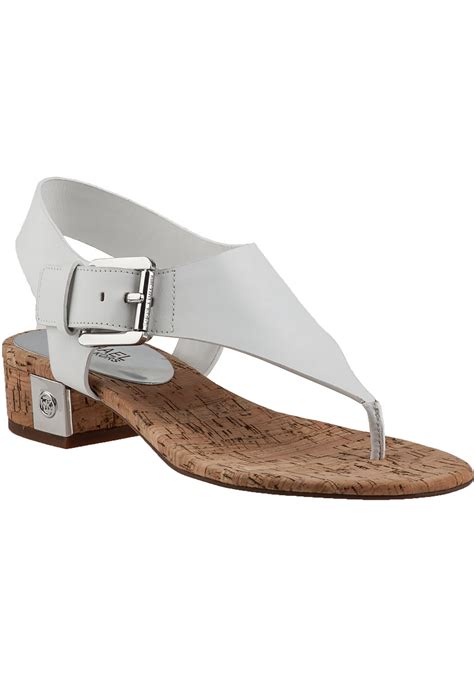 Women's sandals wedge michael kors lowry 40s1lofs1l optwht leather white. Michael michael kors London Thong Sandal White Leather in ...
