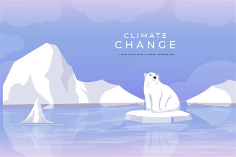 Vector Design Climate Change Global Warming Illustration With Melting