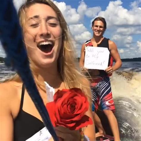 guy asks woman to be his girlfriend while wakeboarding together jukin licensing
