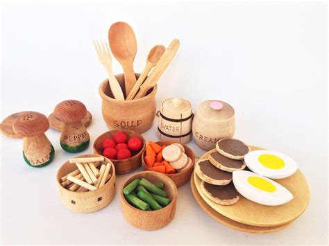 Wooden Play Food Wooden Food Toys Play Bakery Wood Set Wooden Toys
