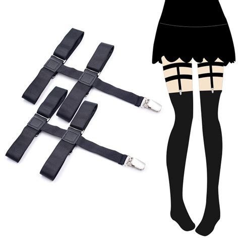 New Garters Ladys Knee Socks Stays Holder Leg Suspenders Shirt Braces Elastic Uniform Business