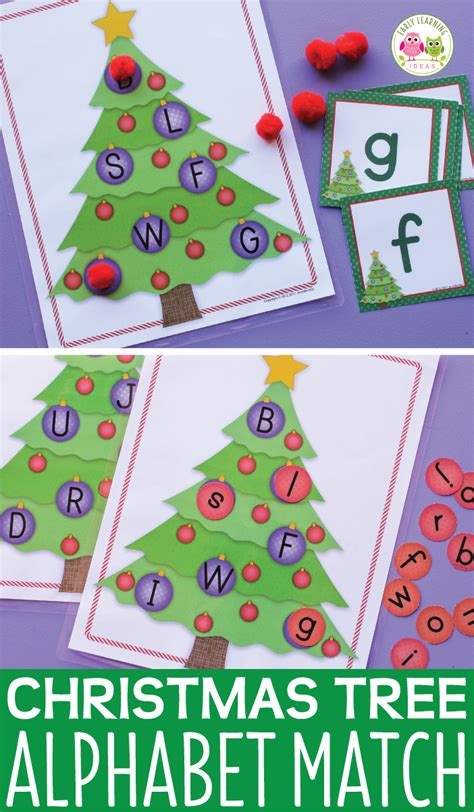 Draw an outline of a christmas tree on a piece of construction paper. Christmas Activities | Christmas Alphabet Activity ...