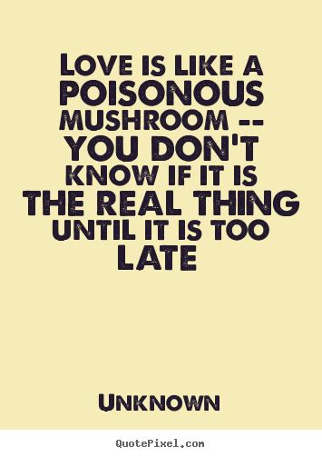 Quote About Love Love Is Like A Poisonous Mushroom You Dont Know If