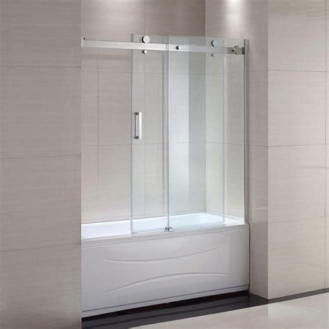 schon judy 60 in x 59 in semi framed sliding trackless tub and shower door in chrome with