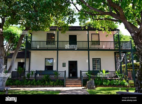 Historic Baldwin Home On Front Street Lahaina Maui Hawaii Usa Stock