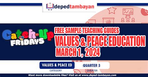 Teaching Guides For Catch Up Fridays Values And Peace Education Grade