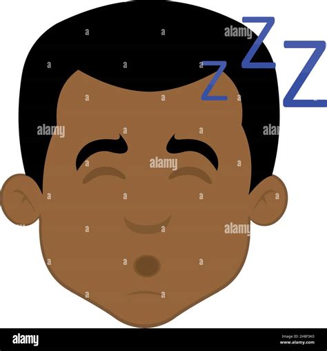 Vector Illustration Of The Face Of A Cartoon Man Sleeping Stock Vector