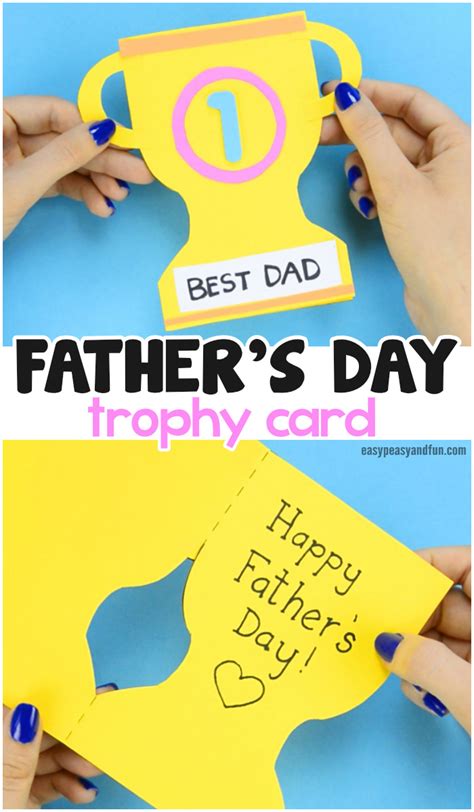 Fathers Day Trophy Card With Printable Trophy Template Ôn Thi Hsg
