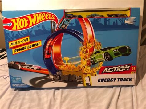 Hot Wheels Action Energy Track Double Power Loops Track Set Cars New