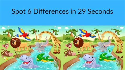 Spot The Difference Can You Spot 6 Differences In 29 Seconds