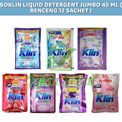 Jual Soklin Liquid Detergent Jumbo 45ml 1 Renceng Isi 12 Sachet