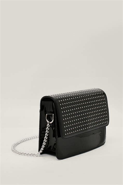 Faux Leather Studded Crossbody Bag Nasty Gal