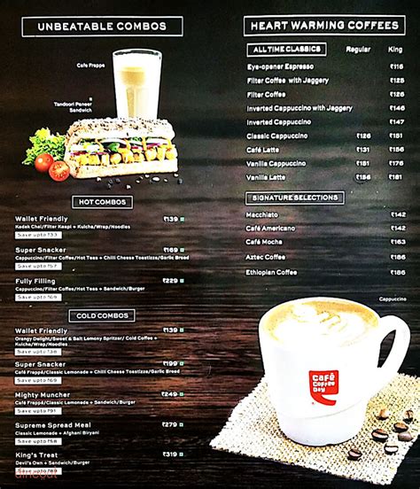Coffee Cup Cafe Menu Chalkboard Cafe Menu With Coffee Cups And Coffee