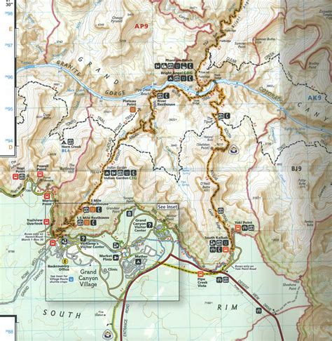 Grand Canyon North And South Rims Nat Geo Map 261 Grand Canyon
