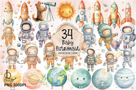 Baby Astronaut Sublimation Clipart Png Graphic By Lq Design Creative