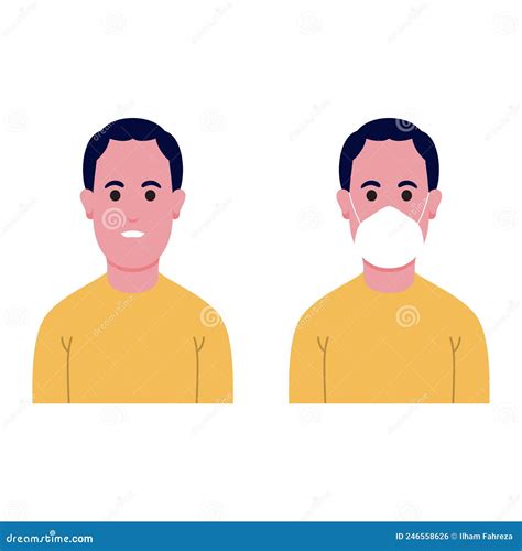Illustration Of Young Man Wearing A Mask Stock Vector Illustration Of