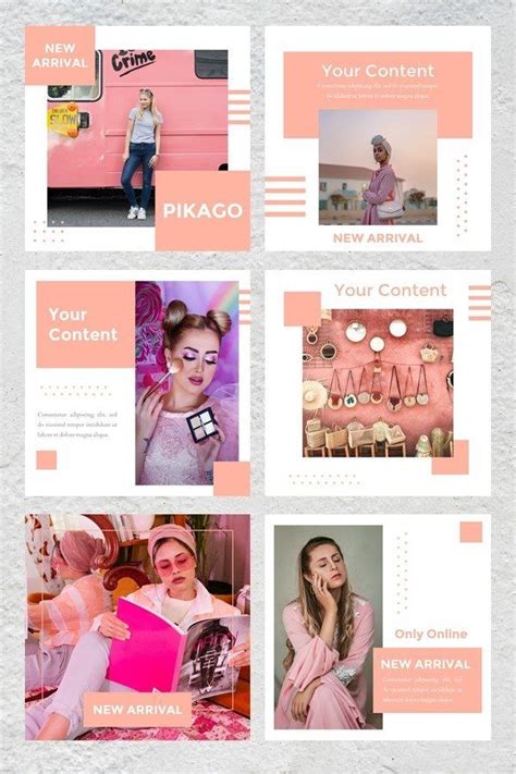 Instagram Feed Template Pikago 886735 Instagram Design Bundles