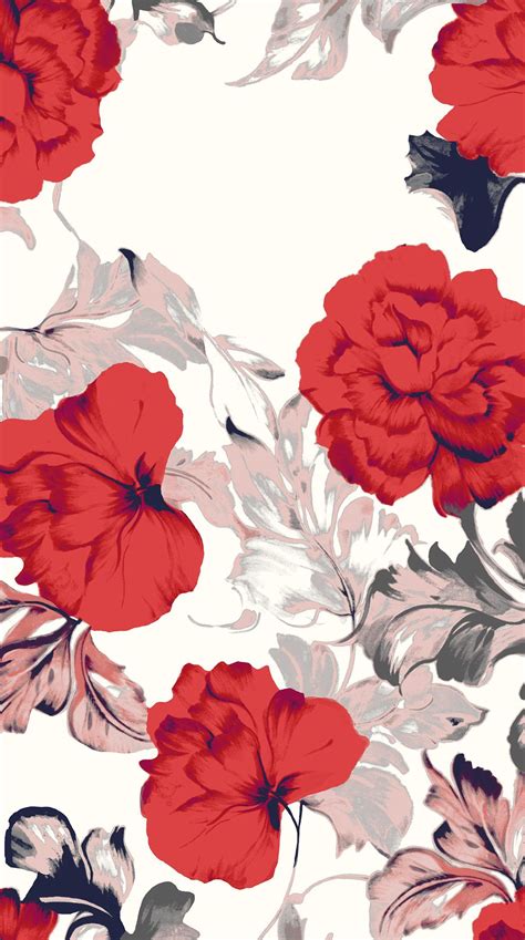 Red Floral Wallpapers Wallpaper Cave