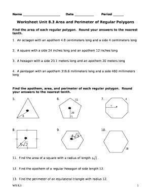 A) let asub:15ehnsdhn/sub:15ehnsdh be the area of a polygon with n sides inscribed in a circle with a radius of r. Area Of Regular Polygons Worksheet Doc - worksheet