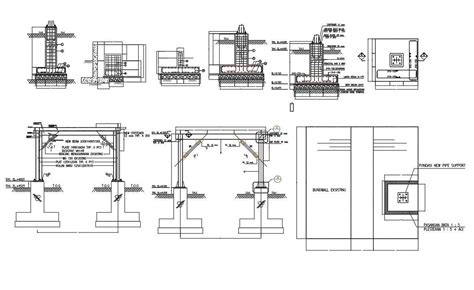 Beam Column Slab Connection Joints Section View Dwg File Cadbull 343