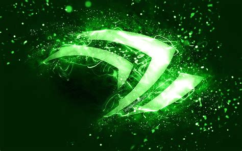 Nvidia Green Logo Green Neon Lights Creative Green Abstract