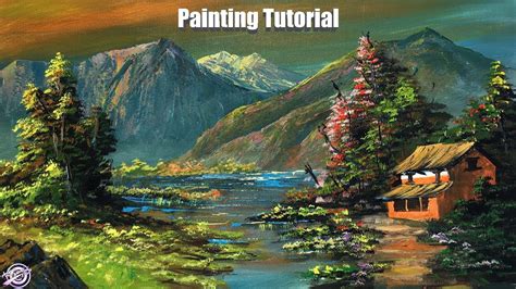 Beautiful Lakeside Scenery Painting Acrylic Painting Tutorial